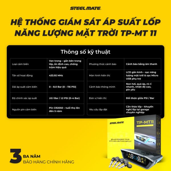 Cảm biến áp suất lốp van trong Steelmate VES 02