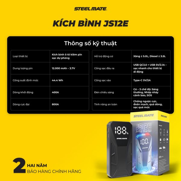 Kích bình ô tô Steelmate JS12E - VES 08